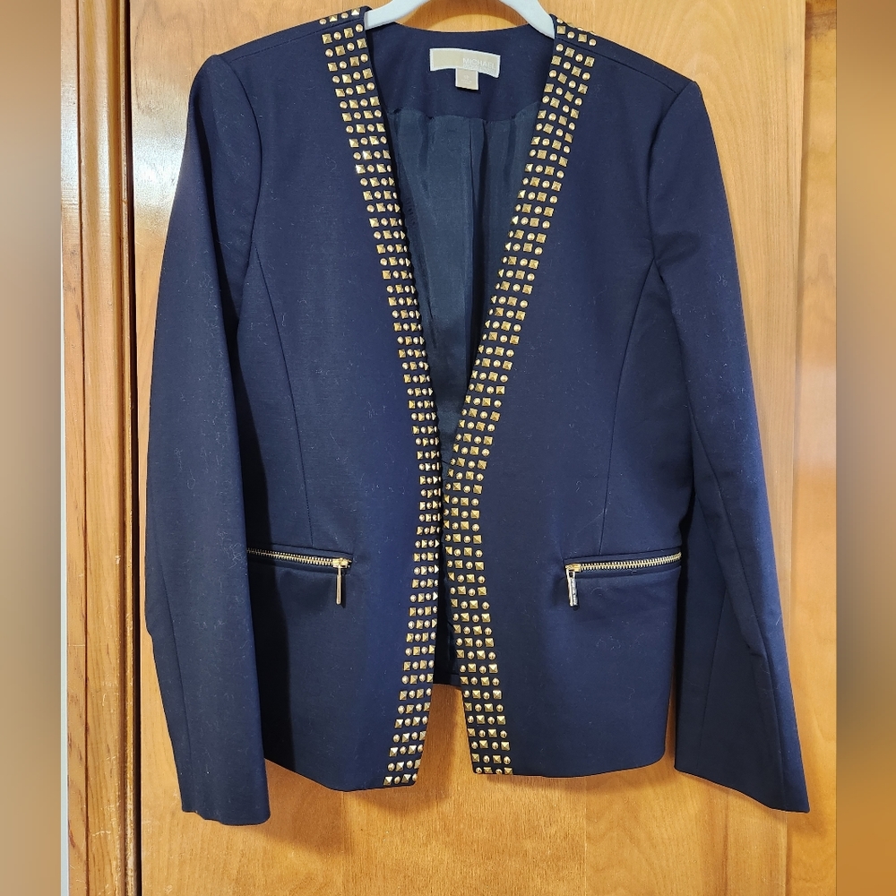Michael Kors Blazer - Navy with Gold Detail - Size 12
